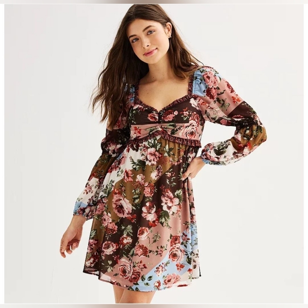 SO Babydoll Dress Victorian Floral Style Sz M